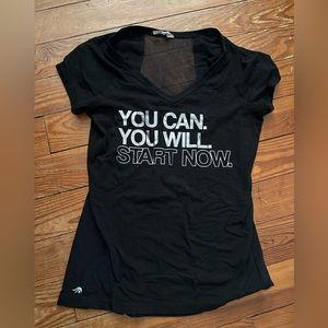 Ideology Black with Mesh Motivational Workout Tee